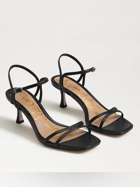Sam Edelman Black Strappy Kitten Heel Sandal